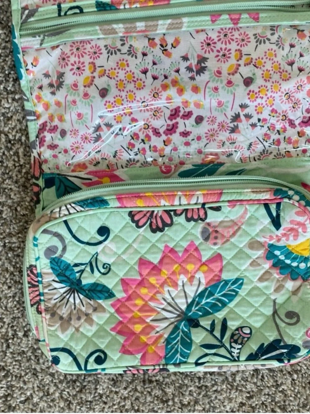 Vera Bradley Mint Floral Quilted Tote